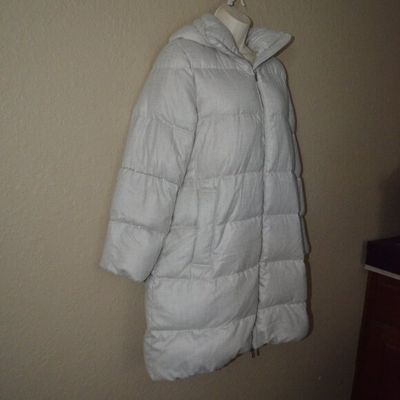 NWT $2099 Sz 42 S Peserico Beige Down Filled Monil Chain Detail Jacket Coat - Picture 6 of 10